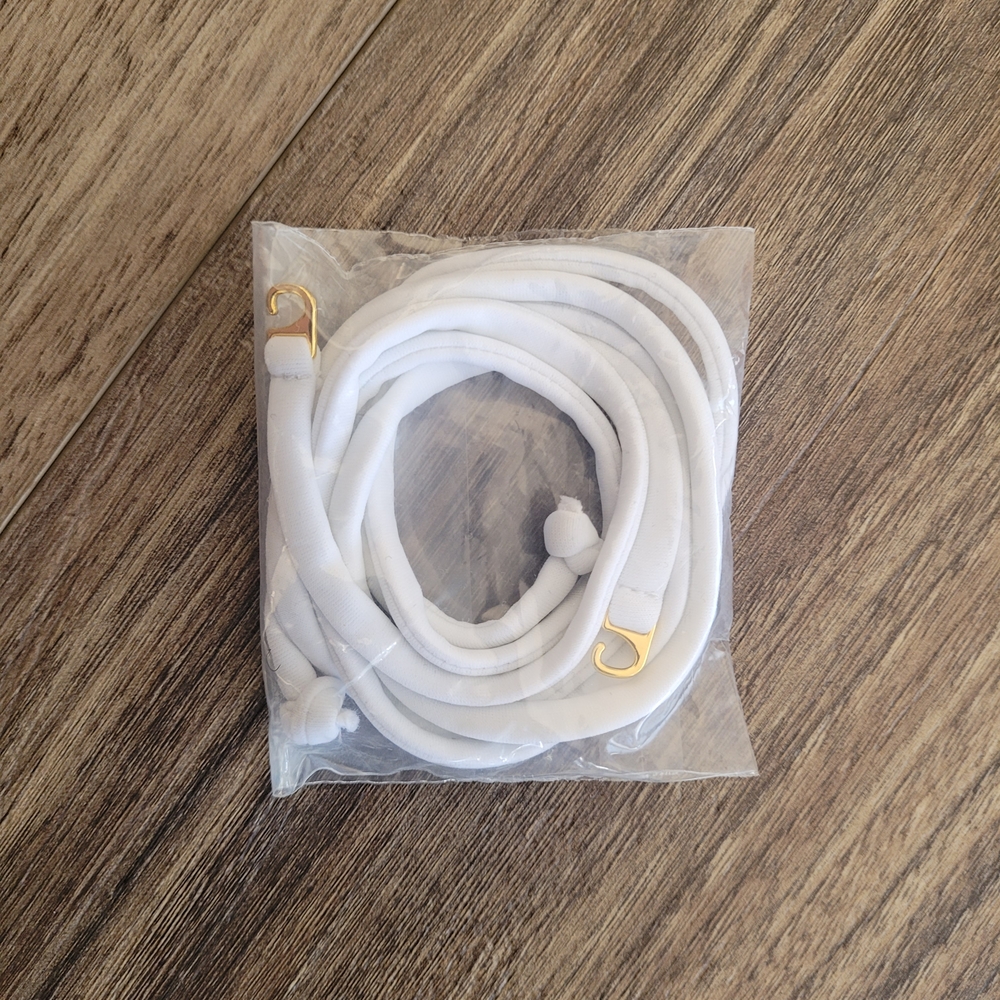 White Replacement Bag Strap with Gold Hardware